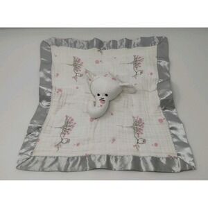 Aden Anais Elephant Owl Lovey Security Blanket Gray‎ Satin Edges SEE DESCRIPTION